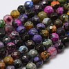 Faceted Natural Fire Crackle Agate Beads Strands G-F447-4mm-A07-1