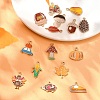 15Pcs 15 Styles Thanksgiving Day Alloy Enamel Pendants FIND-YW0005-79-4