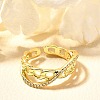 Rack Plating Brass Micro Pave Cubic Zirconia Cuff Finger Rings for Women RJEW-C117-02G-2