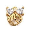 Brass Micro Pave Cubic Zirconia Charms KK-B152-17G-1