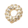 Brass Micro Pave Clear Cubic Zirconia Cuff Finger Rings for Women RJEW-M098-03G-2