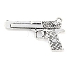 Tibetan Style Alloy Handgun/Pistol Pendants TIBEP-Q043-128-RS-2