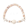 Sea Turtles & Starfish Dyed Synthetic Turquoise Beads Stretch Bracelets BJEW-JB11881-02-2