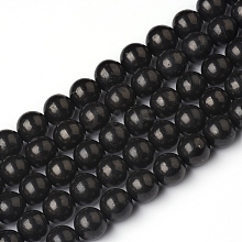 Natural Shungite Beads Strands G-I271-C03-4mm