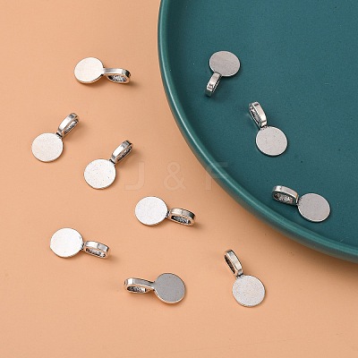 Tibetan Style Alloy Glue On Flat Pad Pendant Bails LS-TIBEP-1124-AS-FF-1