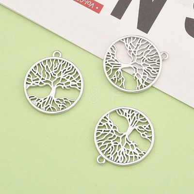 Eco-Friendly Rack Plating Brass Tree of Life Pendants X-KK-I606-41P-NR-1