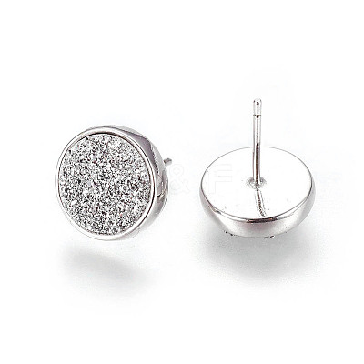 Druzy Resin Earrings X-KK-E724-S-04P-1
