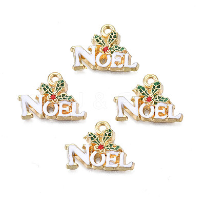 Rack Plating Alloy Enamel Pendants X-ENAM-N055-140-1