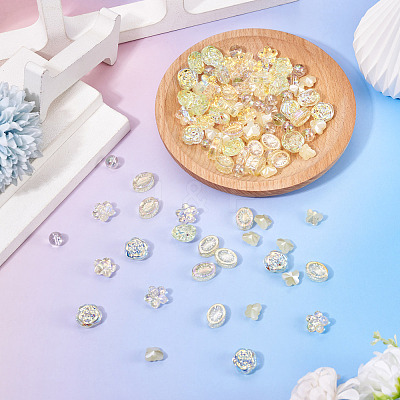 100Pcs 5 Styles Electroplate Glass Beads EGLA-TA0013-37-1