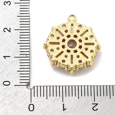 Brass Micro Pave Clear Cubic Zirconia Pendants KK-L228-10G-1
