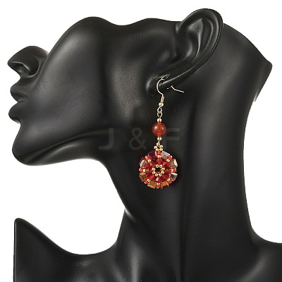 Glass Seed Beads Dangle Earrings EJEW-MZ00763-02-1