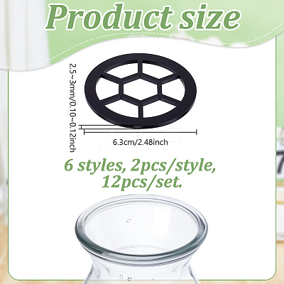 12Pcs 6 Styles Acrylic Mason Can Breeding Top Findings FIND-NB0006-60-1