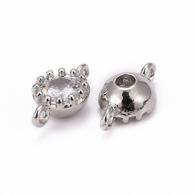 Flower Brass Micro Pave Cubic Zirconia Links X-ZIRC-L054-09P-NR-1