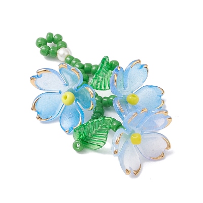 Acrylic Flower Pendants PALLOY-TA00252-01-1