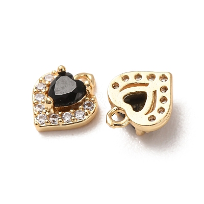 Valentine's Day Brass Micro Pave Cubic Zirconia Charms CU-K002-38G-M-1