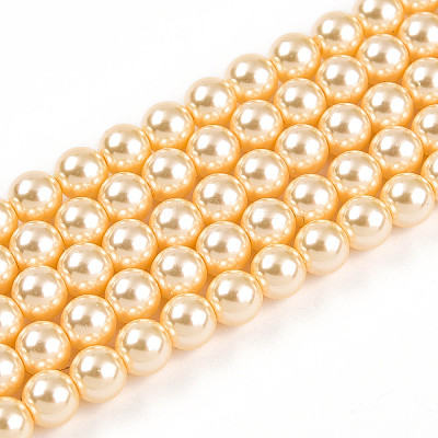 Baking Paint Pearlized Glass Pearl Bead Strands HY-N002-5mm-A09-1