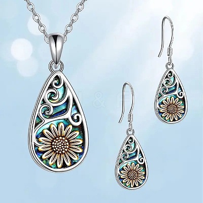 Alloy Enamel Pendant Necklaces & Dangle Earrings Sets WG48F3E-03-1