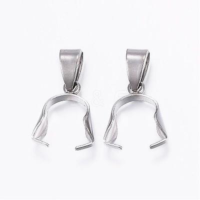 Tarnish Resistant 304 Stainless Steel Pendant Pinch Bails STAS-E127-10P-1