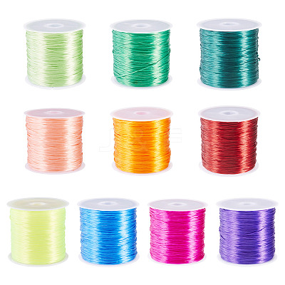 10 Rolls 10 Colors Flat Elastic Crystal Thread EW-TA0001-07-1