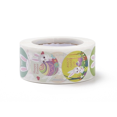 8 Patterns Easter Theme Self Adhesive Paper Sticker Rolls DIY-C060-03N-1