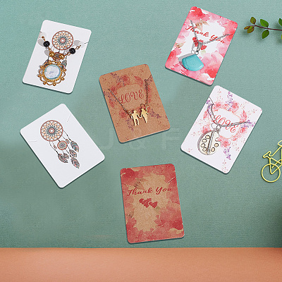120Pcs 6 Styles Paper Necklace Display Cards CDIS-NB0001-39-1