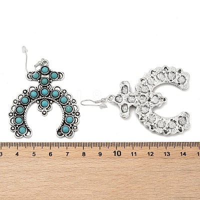 Alloy Synthetic Turquoise Dangle Earrings for Women LS-EJEW-U053-10AS-02-1