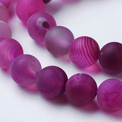 Natural Grade A Striped Agate/Banded Agate Beads Strands G-E478-01-8mm-1
