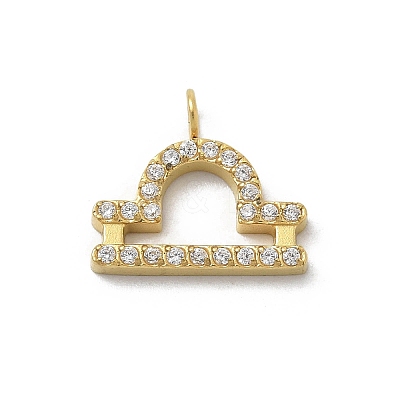 Ion Plating(IP) 304 Stainless Steel Micro Pave Cubic Zirconia Charms STAS-Z107-09G-06-1