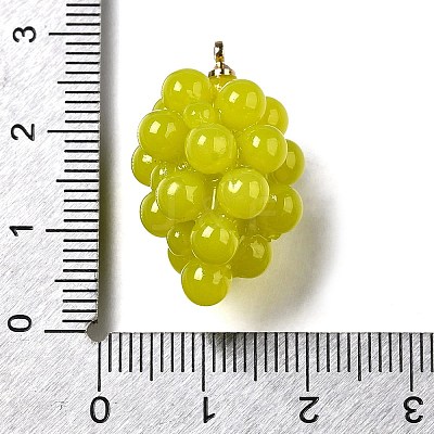 Grape Brass Acrylic Pendants OACR-R006-05G-08-1