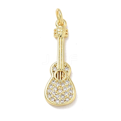Brass Micro Pave Clear Cubic Zirconia Pendants KK-D289-01G-07-1
