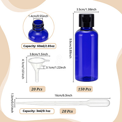 150Pcs PET Plastic Refillale Bottle AJEW-WA0004-23A-1