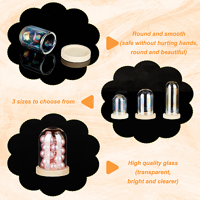 9 Sets 3 Style Glass Dome Cover AJEW-PH0011-45-1