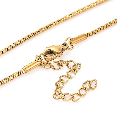 201 Stainless Steel Round Snake Chain Necklaces for Women NJEW-G140-06C-G-1-1