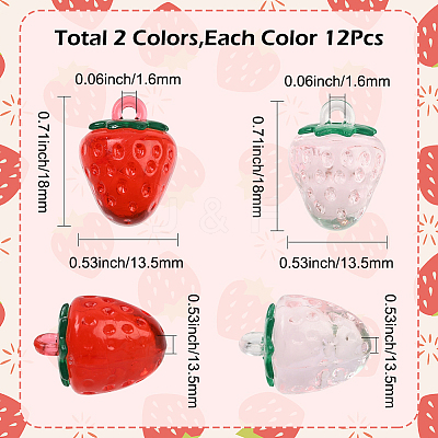 24Pcs 2 Colors Transparent Acrylic Pendants OACR-SC0002-51-1