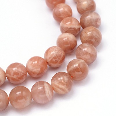 Round Natural Grade B Sunstone Beads Strands G-F222-33-6mm-1