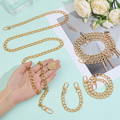 4Pcs 4 Styles Aluminum Chain Bag Extension Chains PURS-CL0001-52-1