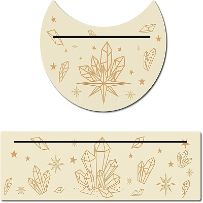 2Pcs 2 Style Natural Wood Card Stand for Tarot DJEW-GF0001-23-1