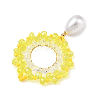 Glass & Brass Pendants PALLOY-MZ01381-03-1