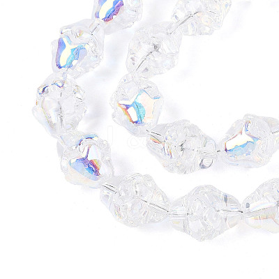 Electroplate Transparent Glass Beads Strands EGLA-N020-03A-1