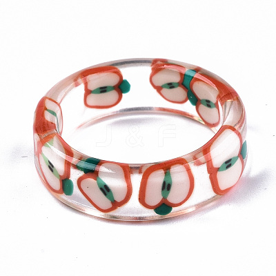Transparent Epoxy Resin Finger Rings RJEW-S047-001C-1