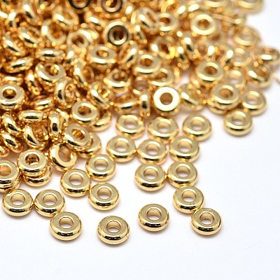 Brass Flat Round Spacer Beads KK-M085-A-12G-NR-1