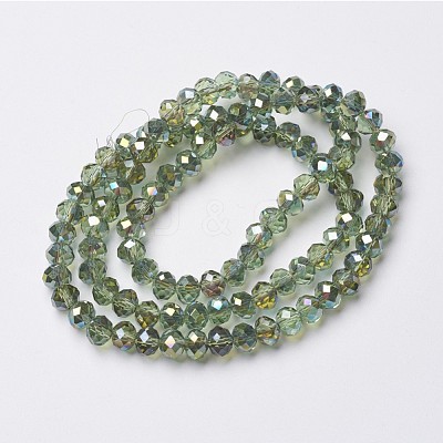 Electroplate Transparent Glass Beads Strands X-EGLA-A034-T6mm-S11-1