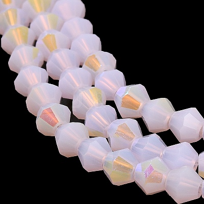 Imitation Jade Electroplate Glass Beads Strands X-GLAA-F029-J4mm-D02-1