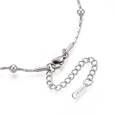 1.2MM 304 Stainless Steel Round Ball Boston Link Chain Necklaces NJEW-N058-09P-1