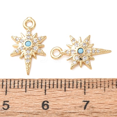 Brass Micro Pave Light Sky Blue Cubic Zirconia Pendants CU-K002-27A-G-1