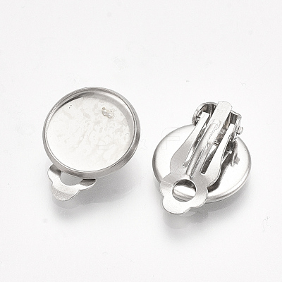 Non-Tarnish 304 Stainless Steel Clip-on Earring Findings STAS-S079-81C-1