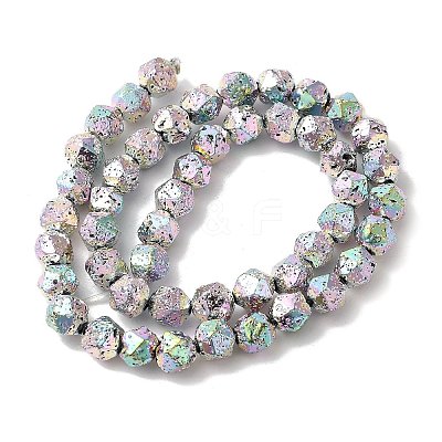 Blaking Painted Natural Lava Rock Beads Strands G-B086-A01-01A-1