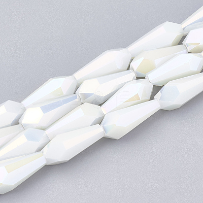 Electroplate Opaque Solid Color Glass Beads Strands X-EGLA-T008-12I-1