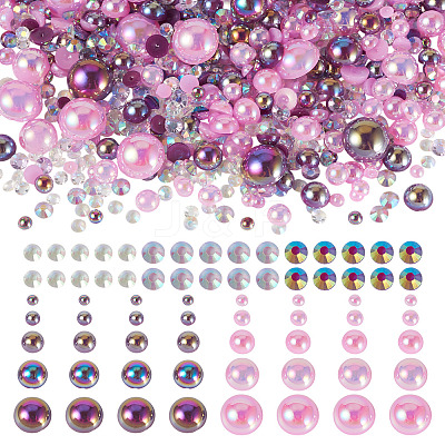 Half Round ABS Plastic Cabochons FIND-TAC0038-08D-1