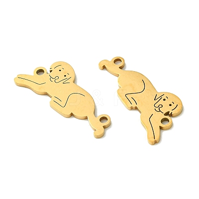 201 Stainless Steel Connector Charms STAS-U003-06G-1